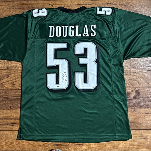 Philadelphia Eagles • X-Large • Green • Hugh Douglas • Signed • Jersey Shirt - Picture 5 of 11